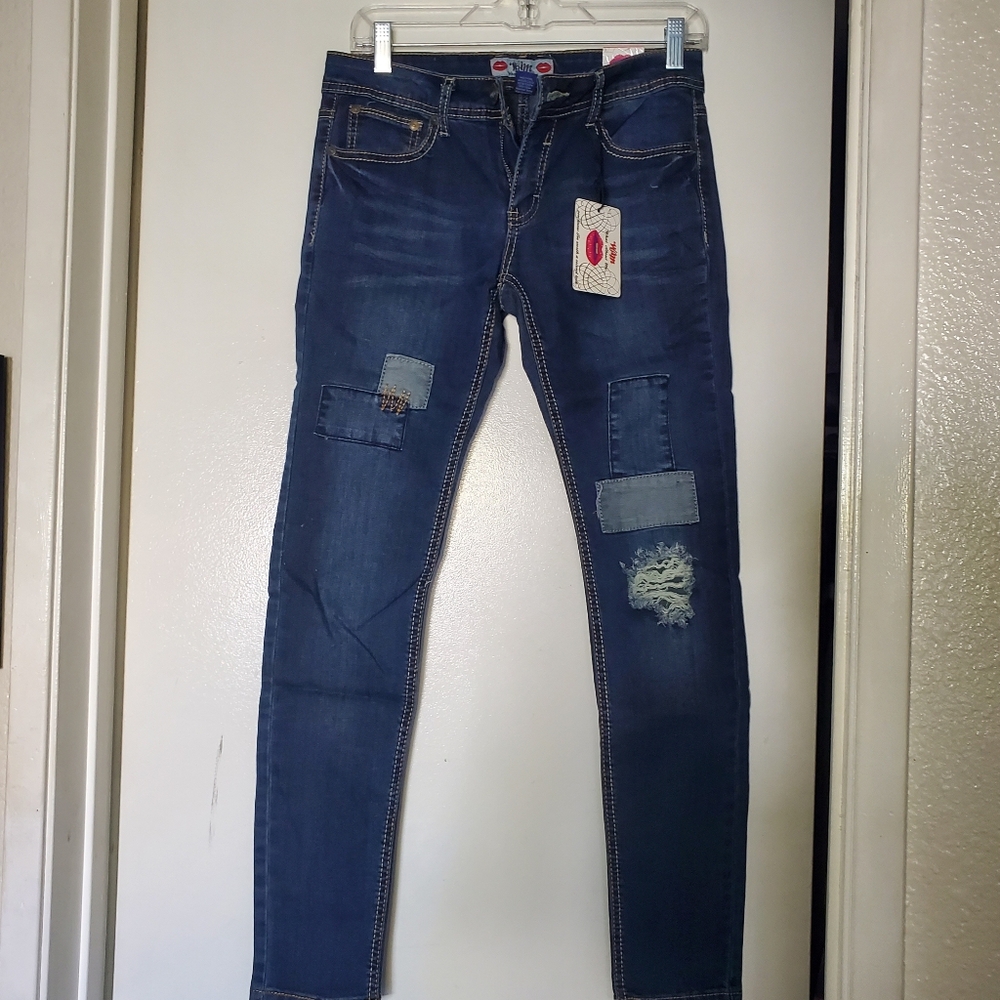 Women's Denim Patchwork Distressed Jeans - NWT